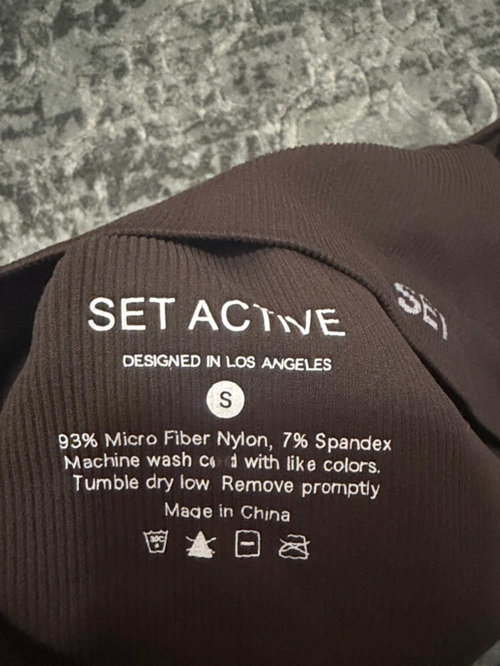 SET Active Brown Cropped Tank Sports Bra - Picture 3 of 3